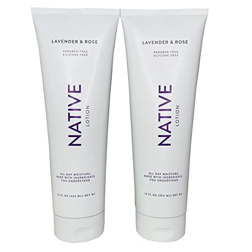 Body Lotion | Sulfate Free, Paraben Free, 12 oz, 2 Pack (Lavender & Rose)