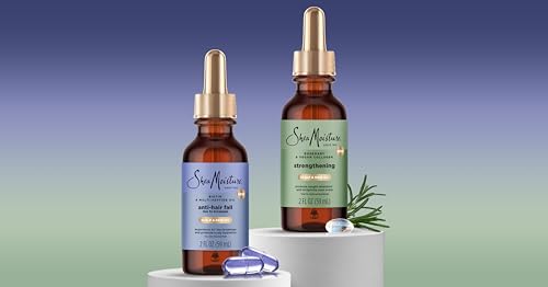 SheaMoisture Strengthening Scalp & Hair Oil Rosemary & Vegan Collagen to Promote Length Retention & Invigorate the Scalp, with ScalpBoost Technology, 2 oz