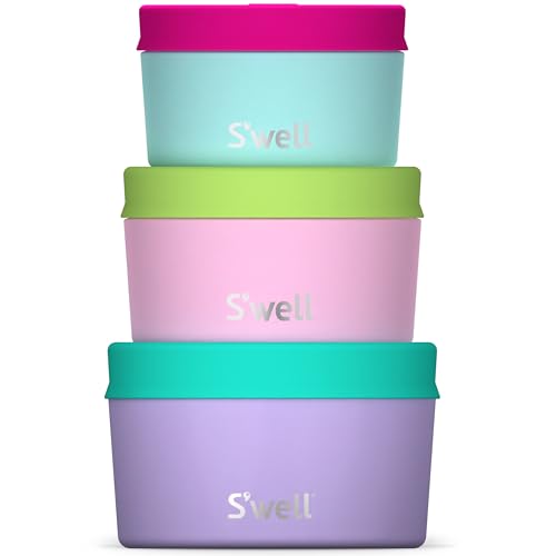 Food Canister Set | 10 oz, 16 oz, 24 oz, Pastel Paradise, BPA Free, Dishwasher Safe