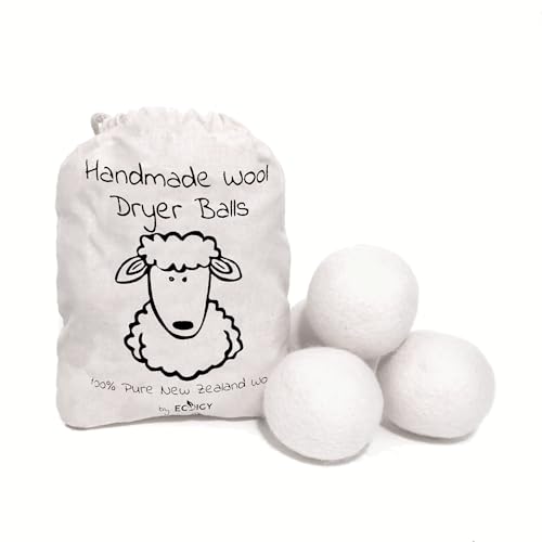 Wool Dryer Balls | XL 4-Pack, 100% Pure New Zealand Wool, Reduces Wrinkles & Drying Time