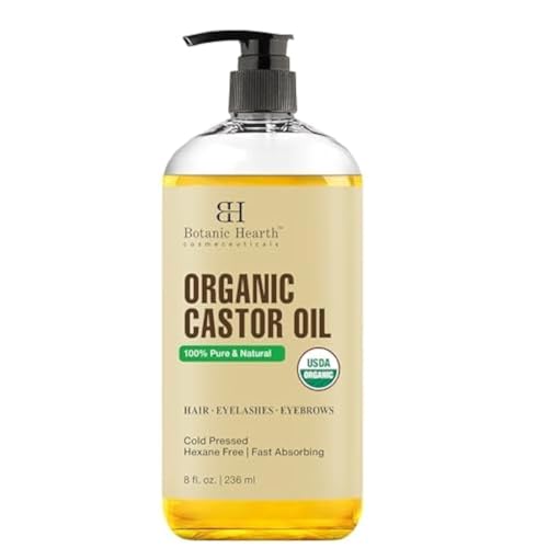 Castor Oil | USDA Certified Organic, 100% Pure, Cold Pressed | 8 fl oz