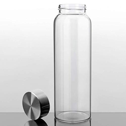 Glass Water Bottle | 32 oz, BPA Free, Leak-Proof Lid, Eco-Friendly