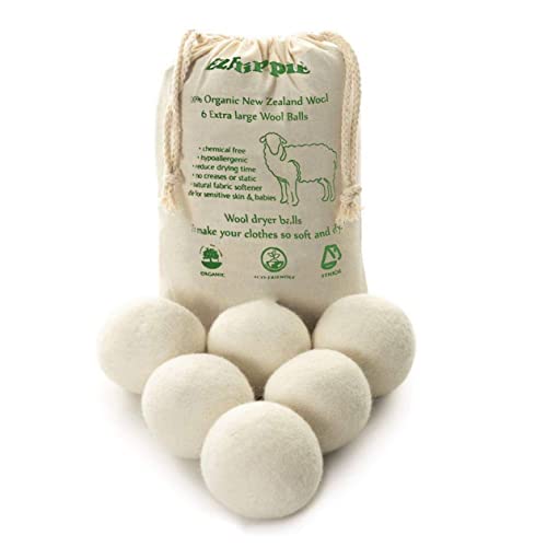 Wool Dryer Balls | 6 XL Pack, 1000+ Loads, Pure Organic Wool, Reusable