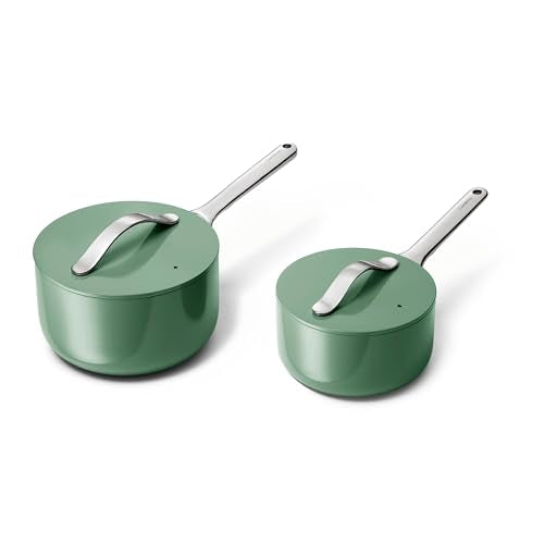 Sauce Pans | Nonstick Ceramic, 3 qt & 1.75 qt, Oven Safe, PTFE & PFOA Free, Sage