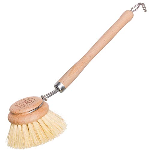 Dish Scrub Brush | Tampico Fiber Bristles, Beechwood Handle