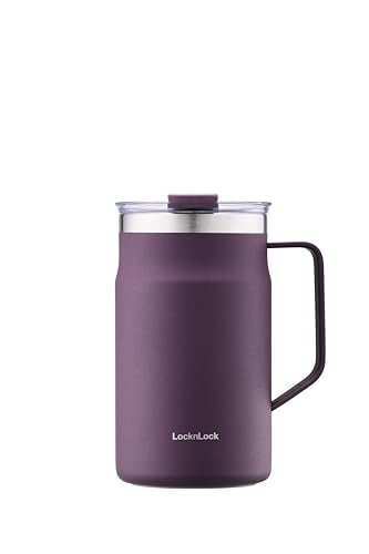 Insulated Stainless Steel Mug | Double Wall, 20 oz, Purple, With Handle