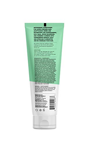 Acure, Juice Cleanse Supergreens Adaptogens 100 Vegan Antioxidant For Stressed Hair Ashwagandha Spirulina Kale Spinach Brightens ReEnergizes Hair, Conditioner, 8 Fl Oz