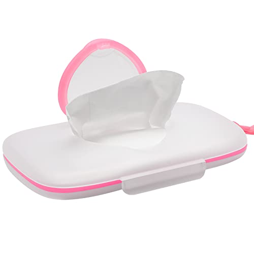 Baby Wipes Dispenser | Refillable Container, Travel-Friendly, Pink