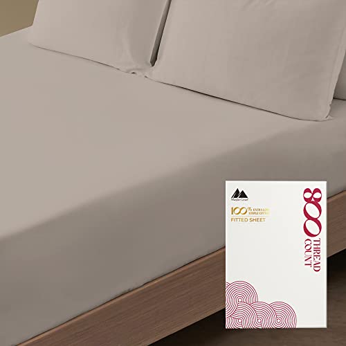 Fitted Sheet | 100% Egyptian Cotton, 800 Thread Count, California King, Taupe