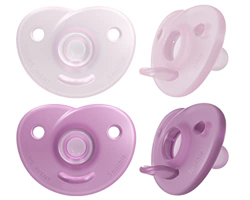 Baby Pacifier | 0-3 Months, 4 Pack, Pink/Light Pink