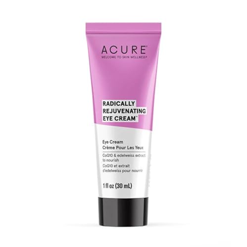 ACURE Radically Rejuvenating Eye Cream - Vegan Anti-Aging Skincare - Made From Hydrating Chlorella & Edelweiss Extract - Minimize Wrinkles and Fine Lines - Moisturize Skin Around & Under Eye - 1 Fl Oz