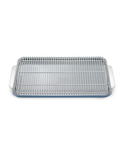 Baking Sheet & Cooling Rack | Non-Toxic Ceramic Coated, Large (18" x 13"), Slate