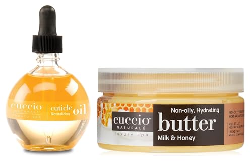 Cuticle Oil | 2.50 Oz, Moisturizing Formula  
Body Cream | 8 Oz, Milk & Honey Scent