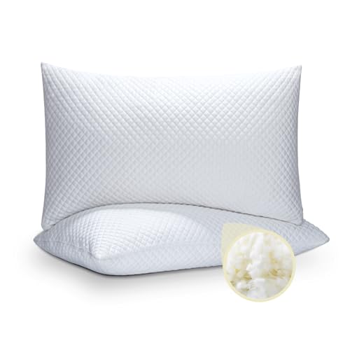 Cooling Bed Pillows | Adjustable Shredded Memory Foam, Pack of 2, Washable Pillowcase