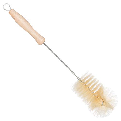 Bottle Brush | Natural Pig Bristle, 11-3/4 Inches, Flexible Wire Handle