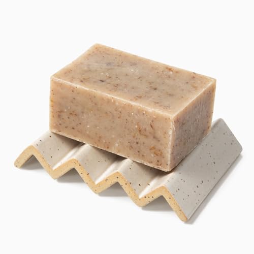 Soap Dish | Self-Draining, Includes Hemp Soap Saver Pouch, 4.5" x 3.1"