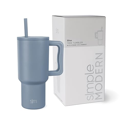 Tumbler | 30 oz, Insulated, Stainless Steel, Handle, Straw Lid, Travel Friendly