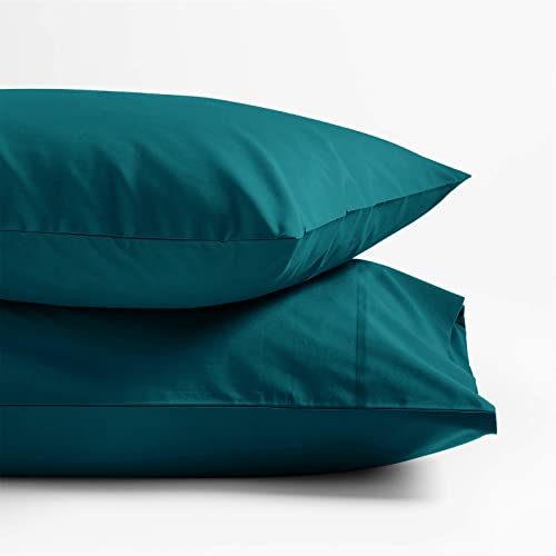 Pillow Cases | 100% Cotton, King Size Set of 2, Cooling, Teal