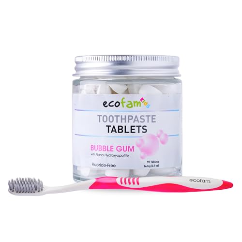 Toothpaste Tablets | Bubblegum Flavor, 90 Count in Glass Jar