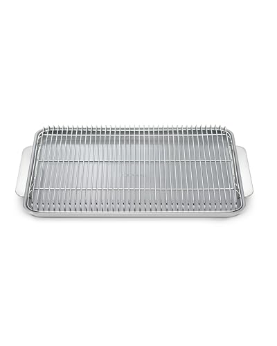 Baking Sheet & Cooling Rack | Non-Toxic Ceramic Coated, Large (18" x 13"), Gray