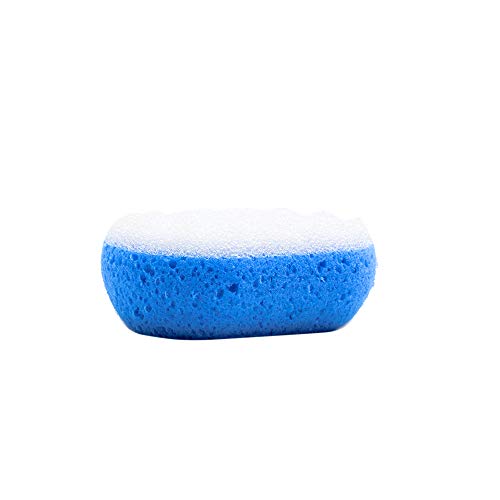 Bath Sponge | Dual Action, Exfoliating Gommage Side, 2 Pack, Fluorescent Blue