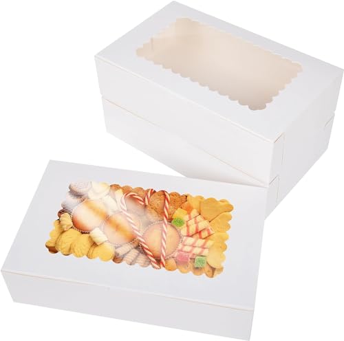 Cookie Boxes | 6-Piece Set, 12x8x2.5in, Transparent Window, Easy Assembly