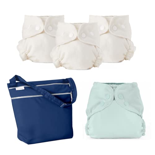 Cloth Diaper Bundle Set | Size 1, Includes Day Bag