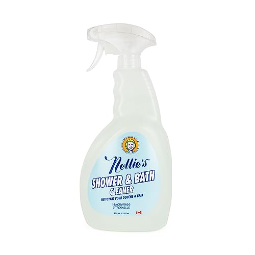 Nellie's Shower & Bath Cleaner - Plant-Based Bathroom Cleaner - Removes Soap Scum and Grime - Biodegradable, Leaping Bunny Certified, Environmentally-Friendly (24 fl oz.)