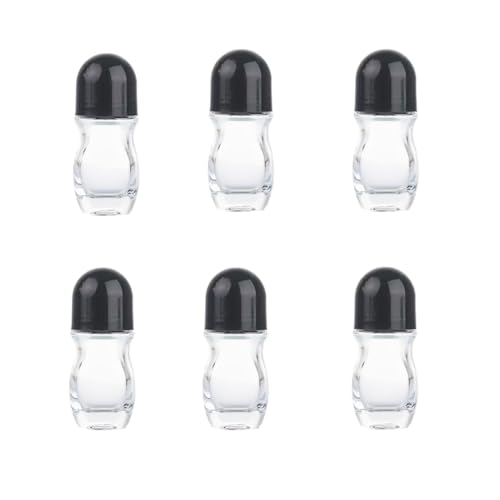 Roll-On Glass Bottles | 30ml, 6 Pack, Refillable, Leak-Proof