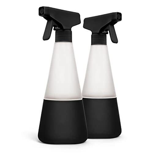 Glass Spray Bottle | 16oz, 2 Pack, Refillable, Shatter Resistant, Dishwasher Safe