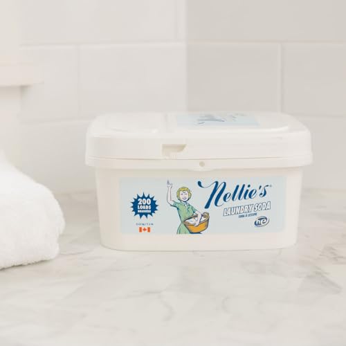 Nellie's Laundry Soda - Concentrated Laundry Detergent Powder - 200 Loads - Gentle on Skin and Environment - Fragrance-Free