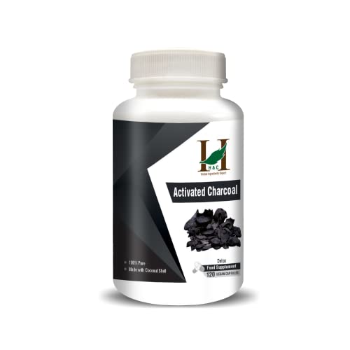 Activated Charcoal Capsules | 350mg, 120 Count, Coconut Shell Charcoal