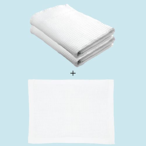 Bath Towel Set | Set of 2, Includes Waffle Bath Mat