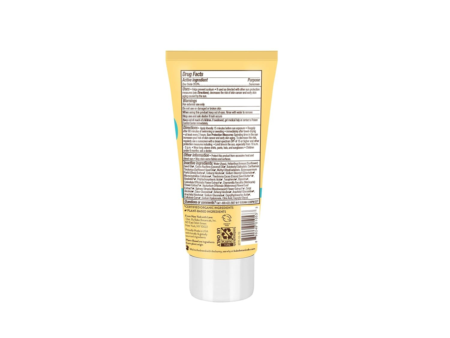 Babo Botanicals Sheer Mineral Sunscreen Lotion SPF 50 - Natural Zinc Oxide - Extra Sensitive Skin - Lightweight - Water Resistant - Fragrance-Free - EWG Verified- Sheer Application