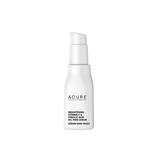 Acure Brightening Starter Kit - Cleansing Gel, Facial Scrub, Day Cream, and Vitamin C & Ferulic Acid Serum - All Skin Types - Softens, Detoxifies and Cleanses For Natural Glowing Skin