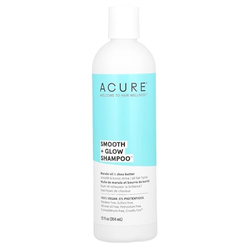 ACURE Smooth + Glow Shampoo, All Hair Types, Marula Oil & Shea Butter, 12 fl oz (354 ml)