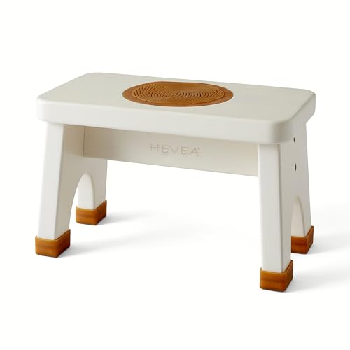 Kids Step Stool | Natural Rubberwood, Marshmallow White