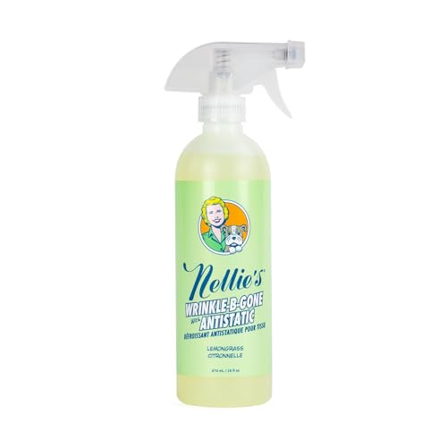 Nellie's Wrinkle-B-Gone - Plant-Based Clothing Static & Wrinkle Remover - Convenient, Eco-Friendly, and Effective - Revitalize Your Clothes in Minutes (16 fl oz)