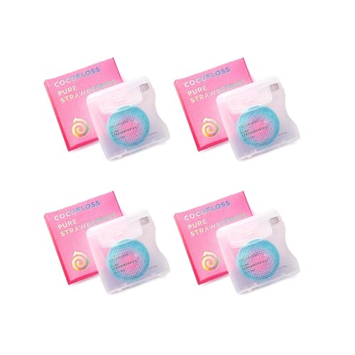 Dental Floss | Dentist-Designed, Strawberry Scent, 4 Spools (33 yd Each)