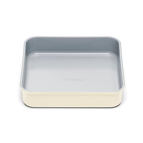 Square Cake Pan | Non-Stick Ceramic Coating, Free From Forever Chemicals, 9” - Cream