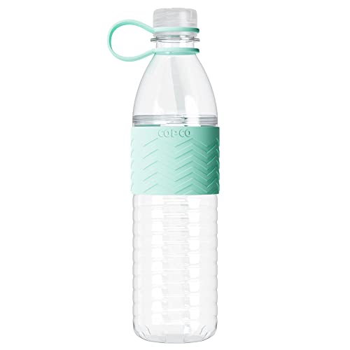 Reusable Water Bottle | Spill Resistant Lid, Non-Slip Sleeve, 20 oz, Robins Egg