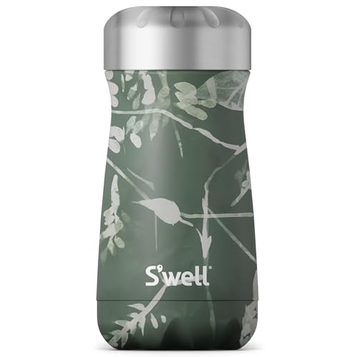 Insulated Stainless Steel Traveler | 12 oz, Green Foliage, Keeps Drinks Cold for 20 Hours