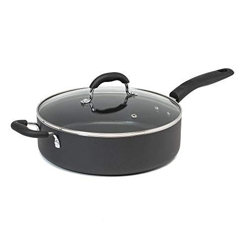 Sauté Pan | 5-Quart, Non-Stick, Dishwasher Safe, Tempered Glass Lid