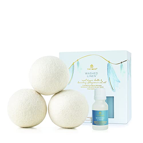 Wool Dryer Balls Set | Includes 3 Balls, 0.5 fl oz Fragrance Oil, Reduces Wrinkles & Static