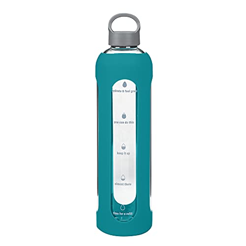 Water Bottle | 32 Oz., Hydration Reminder, Leak Proof Lid, Carry Handle