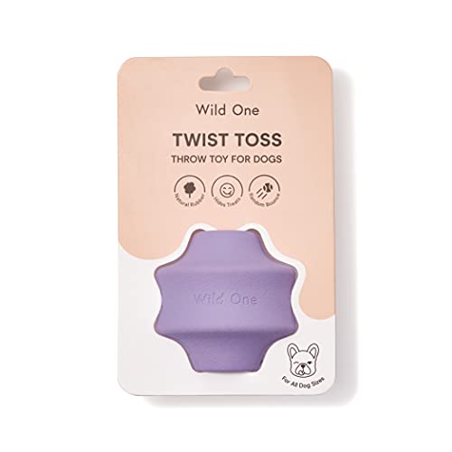 Wild One Twist Toss Dog Toy 100% Natural Rubber, Fun to Chew, Durable for Average Chewers, Fetch Toy, Treat Dispensing Lilac