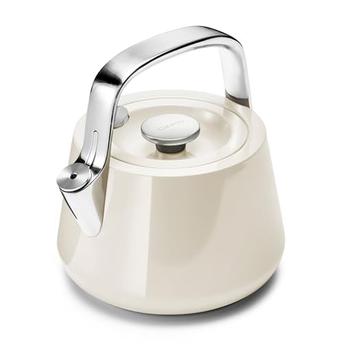 Tea Kettle | 2 Quart, Sturdy Stainless Steel, Quick Boiling, Non-Toxic, Cream Color