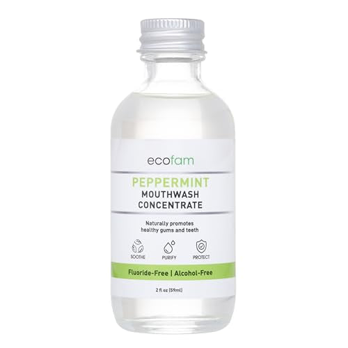 Mouthwash | Alcohol-Free, Peppermint Flavor, 2 oz Eco-Friendly Glass Bottle