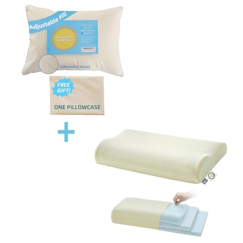 Kids Pillow | Organic 16x22, Includes Pillowcase, Travel Contour Memory Foam