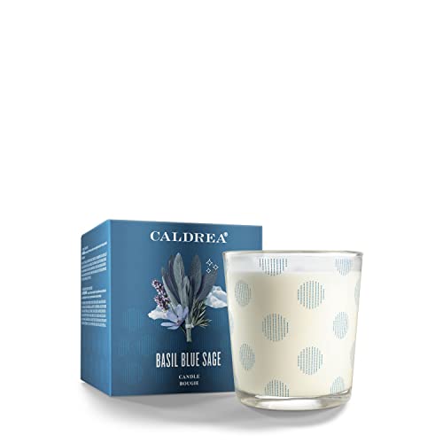 Candle | Made with Essential Oils, 45 Hour Burn Time, Basil Blue Sage Scent